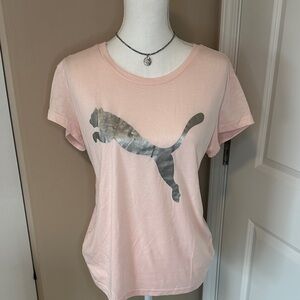 Puma Pink T-Shirt with Silver Logo